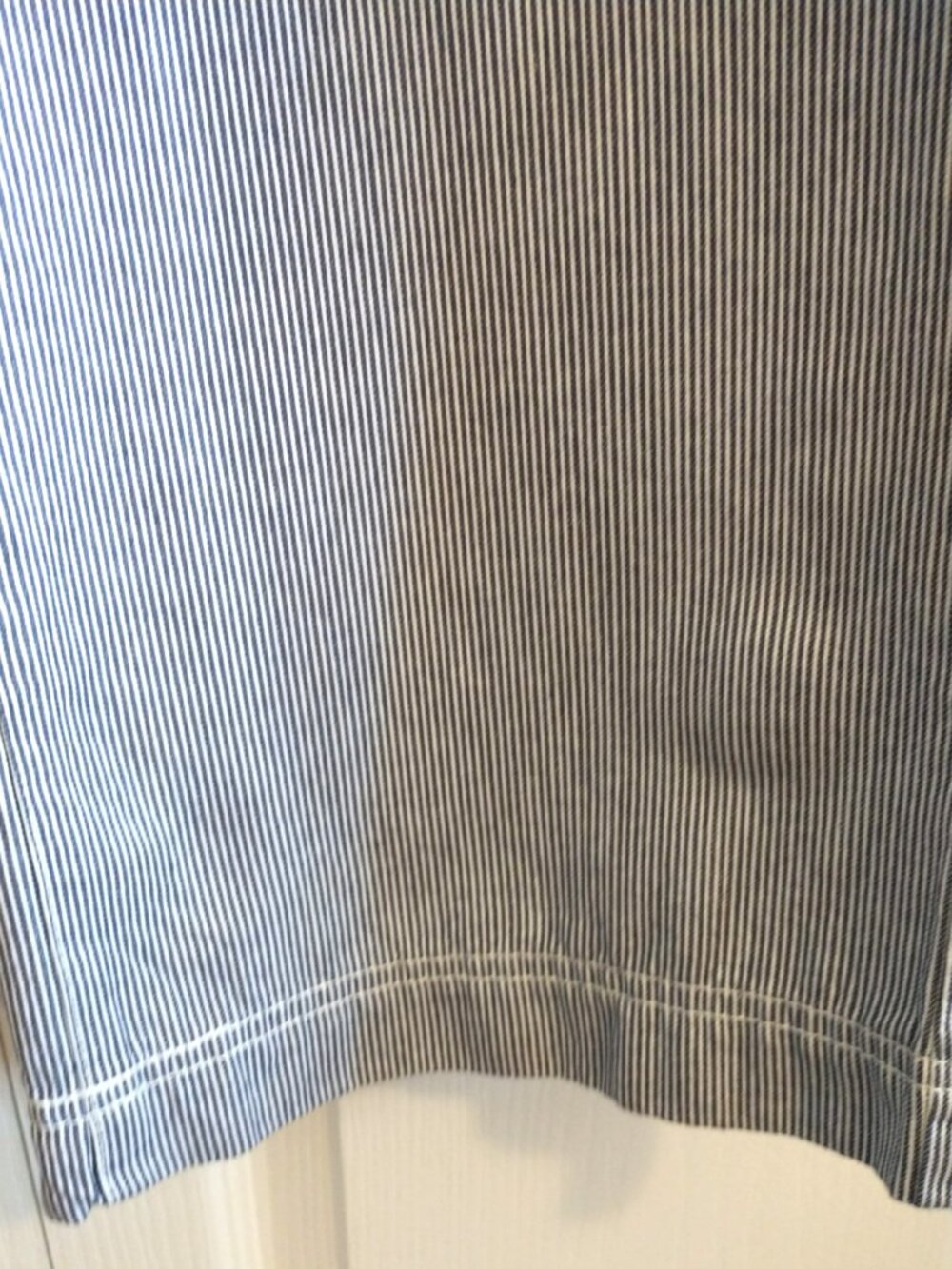 L.L. Bean Pants Women's Blue White Pinstripe Straight Wider Leg High Rise - 16 - Picture 4 of 8